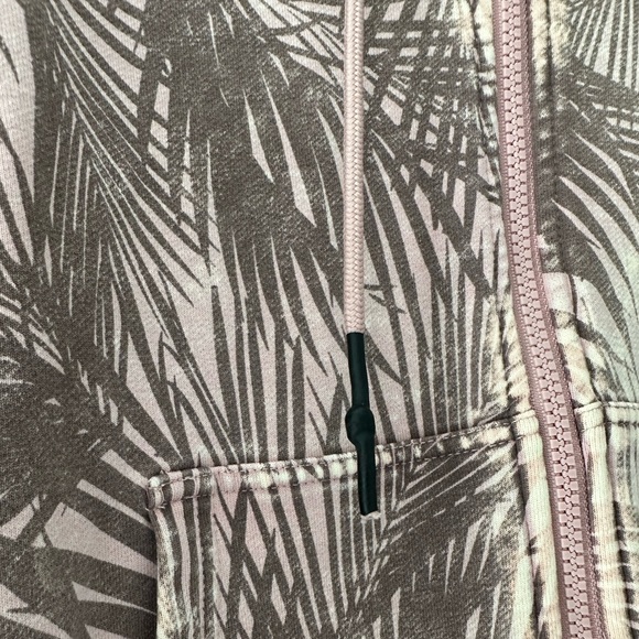 Joy Lab Pink Palm Cropped Zip Hoodie - Picture 3 of 9